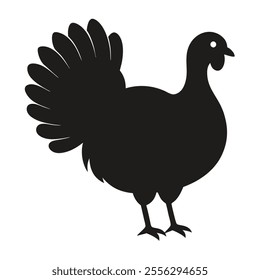 turkey silhouette vector with white background