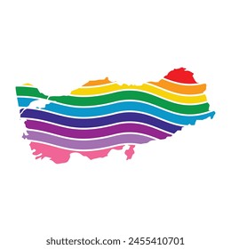 turkey swoosh silhouette rainbow map