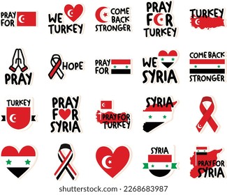 Turkey Syria Sticker Pack Vector