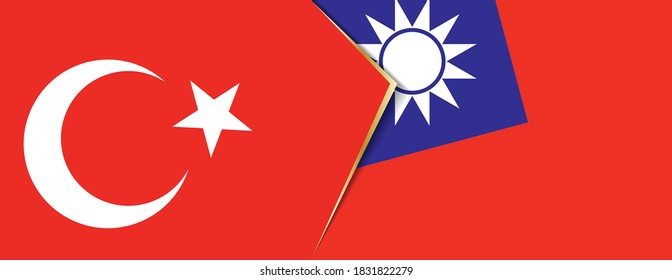 Banderas de Turquía y Taiwán, dos banderas vectoriales símbolo de relación o confrontación.