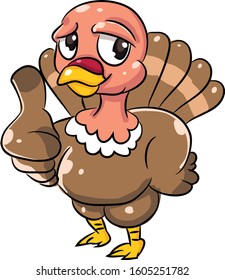 Turkey Thanksgiving or Christmas bird animal cartoon character