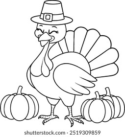 Turkey Thanksgiving Coloring page Vector File