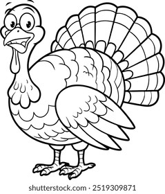 Turkey Thanksgiving Coloring page Vector File