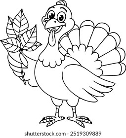 Turkey Thanksgiving Coloring page Vector File