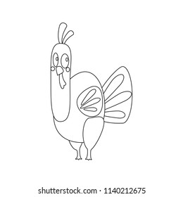 Turkey thanksgiving day on the white background. Vector illustration