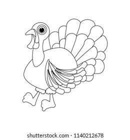 Turkey thanksgiving day on the white background. Vector illustration