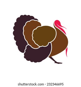 Turkey For Thanksgiving Day. Vector Icon 