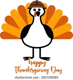 turkey for thanksgiving and different events on white background. Vector