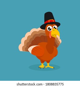 Turkey Thanksgiving mascot design illustration