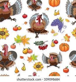 turkey, Thanksgiving, pattern, illustration, vector