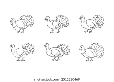 Turquia Ação de Graças vetor linha de arte ilustração