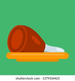 turkey thighs meat vector illustration