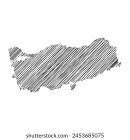 turkey thread map line vector illustration