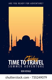 Turkey. Time to Travel. Journey, trip and vacation. Vector travel illustration