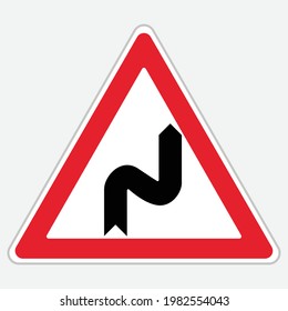 Turkey Traffic Sign: Dangerous Permanent Curves to the Right (T-2a)