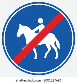 Turkey Traffic Sign: End of Mandatory Horse Trail (TT-40b)