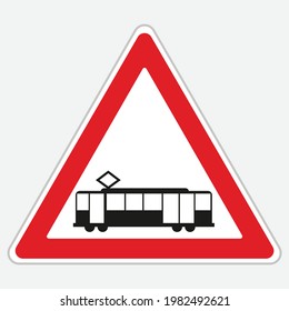 Turkey Traffic Sign: Intersection with Tram Line (T-39)