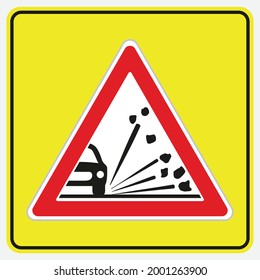 Turkey Traffic Sign: Loose Material Floor (TT-9)