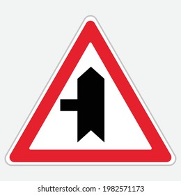 Turkey Traffic Sign: Main Road Secondary Road Junction (T-22c)