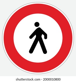 Turkey Traffic Sign: No Pedestrians (TT-12)