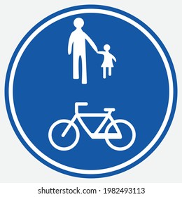 Turkey Traffic Sign: The Road Can Be Used By Pedestrians And Cyclists (TT-44a)