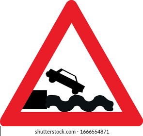 Turkey traffic sign - Road ends in the sea or river section plate