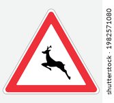 Turkey Traffic Sign: Wild Animals May Pass (T-14b)