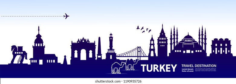 Turkey Travel Destination Vector.