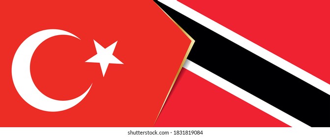 Banderas de Turquía y Trinidad y Tobago, dos banderas vectoriales símbolo de relación o confrontación.