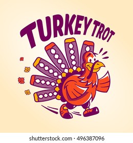 A Turkey Trot Logo For Thanksgiving 