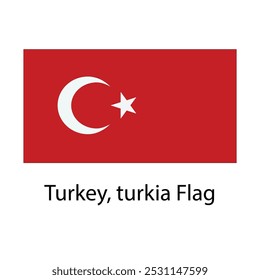 Turkey, turkia Flag hand drawing illustration vector based drawing