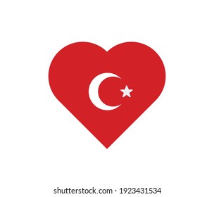 Turkey, Turkish heart vector icon.  Editable stroke. Symbol in Line Art Style for Design, Presentation, Website or Apps Elements, Logo. Pixel vector graphics - Vector