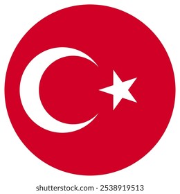 Turquía Türkiye Forma turca Ondeando Circulo Circular Euros Bandera Icon Logotipo Vector EPS PNG Transparente Sin Fondo Clip Arte 