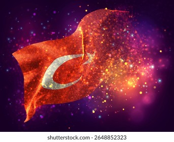 Turquía, Vector 3d bandera con un chapoteo de puntos de pintura, explosión de puntos de colores