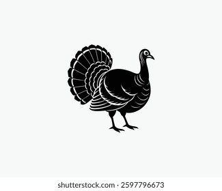 turkey vector art black color illustration design