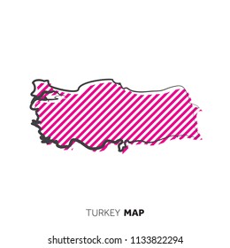 Turkey vector country map. Map outline with dots.