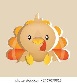 Turkey vector with detailed illustration of light and shadow