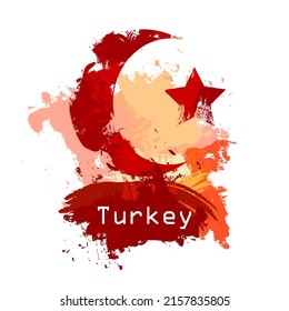 Turkey vector flag, greeting card. Turkey Day