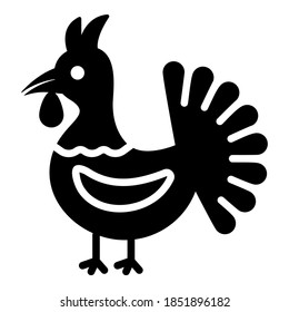 Truthahn-Vektorsymbol. Moderne Glyph-Symbole. Sammlung traditioneller Elemente.