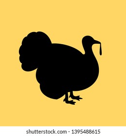 Turkey vector icon on yellow background