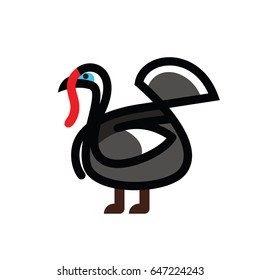 Turkey vector icon for web mobile and infographics isolated on white background.