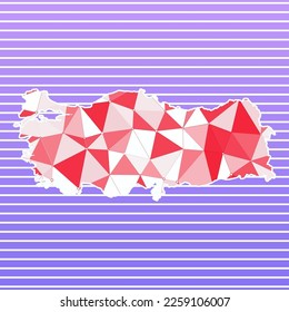 Türkei, Vektorgrafik. Türkisches Design auf Farbverlauf-Streifen-Hintergrund. Technologie, Internet, Netzwerk, Telekommunikationskonzept. Kreative Vektorgrafik.