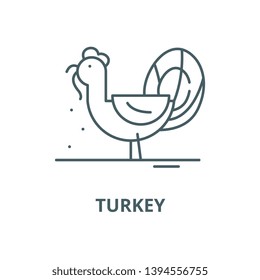 Turkey vector line icon, linear concept, outline sign, symbol