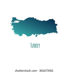 Turkey vector map with color gradient and caption on white background. Can be used as element of your infographics or presentation
