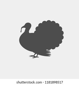 Turkey vector silhouette. Farm animal silhouette