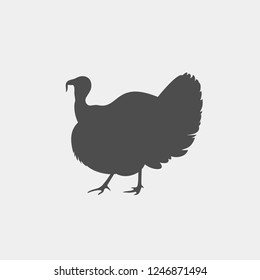 Turkey vector silhouette. Farm animal silhouette