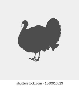 Turkey vector silhouette. Farm animal silhouette