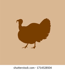 Turkey vector silhouette. Farm animal silhouette
