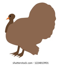 Turkey Vector for Thanksgiving - Simple Brown Thanksgiving Turkey Illustration - Seasonal Bird Graphic for Holiday