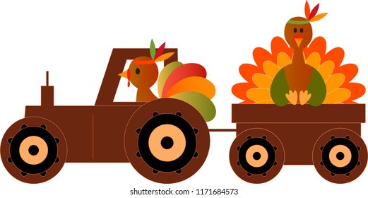 Turkey Vector, Tractor illustration
